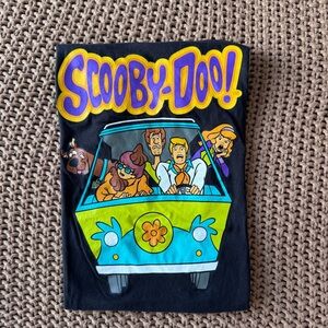 Scooby-Doo Graphic T-Shirt Adult Medium Black Cartoon Tee Mystery Machine 90s